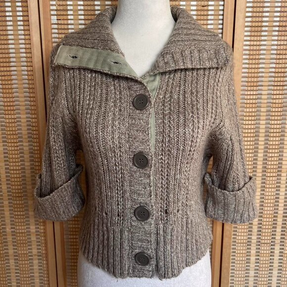 Vintage Y2K It’s Our Time beige cable knit cropped sweater - Picture 1 of 5